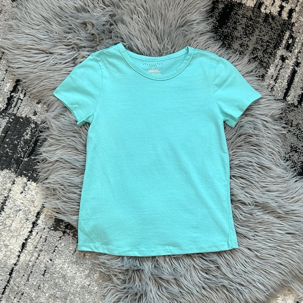 Kinderkind Basics Girls Teal Short Sleeve 100% Cotton‎ Tee Size 4T NEW